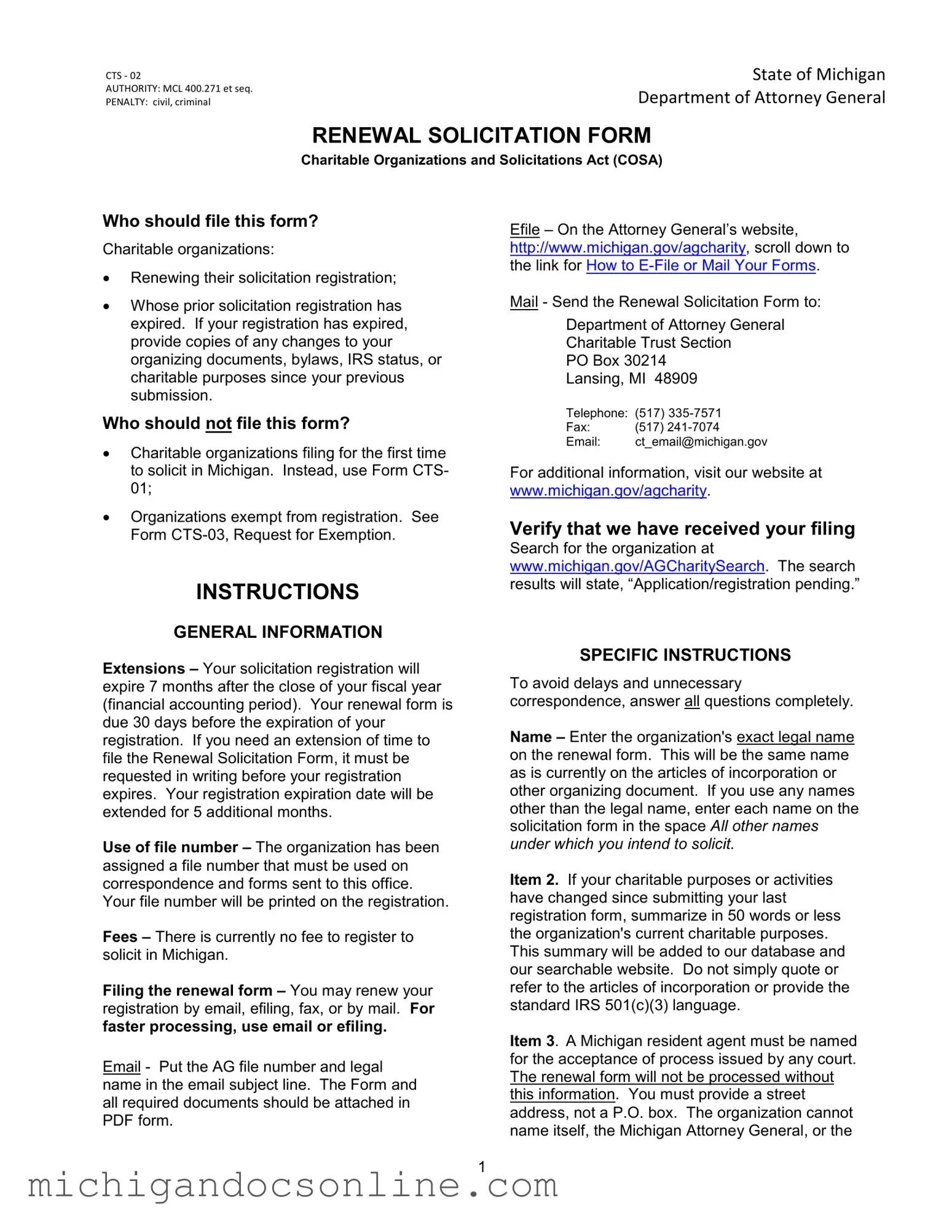 Blank Michigan Cts 02 PDF Form