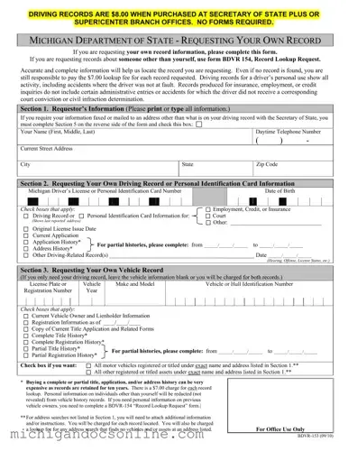 Blank Michigan 153 PDF Form