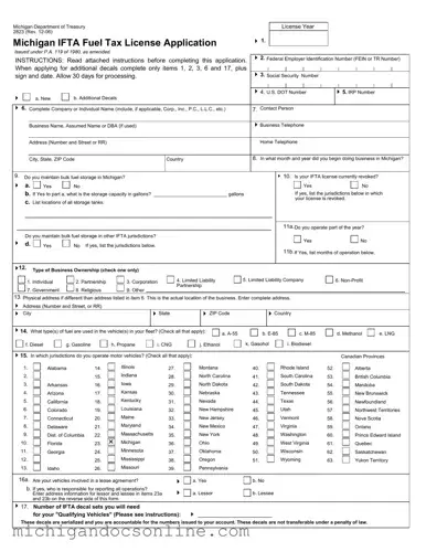 Blank Michigan 2823 PDF Form