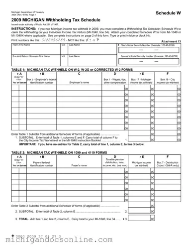 Blank Michigan 3924 PDF Form