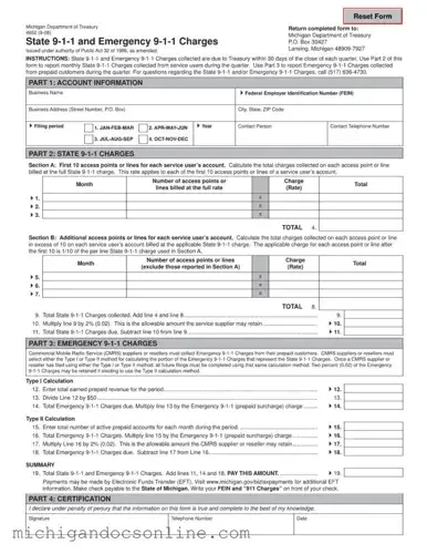 Blank Michigan 4652 PDF Form