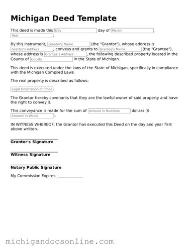 Fillable Michigan Deed Form