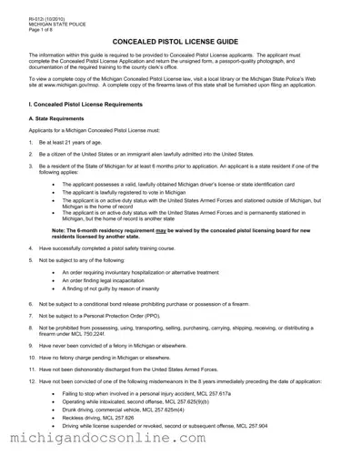 Blank Michigan Ri 012 PDF Form