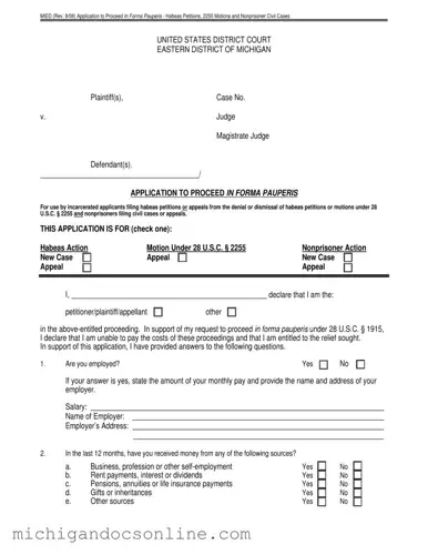 Blank Motion Onforma Paupris Michigan PDF Form